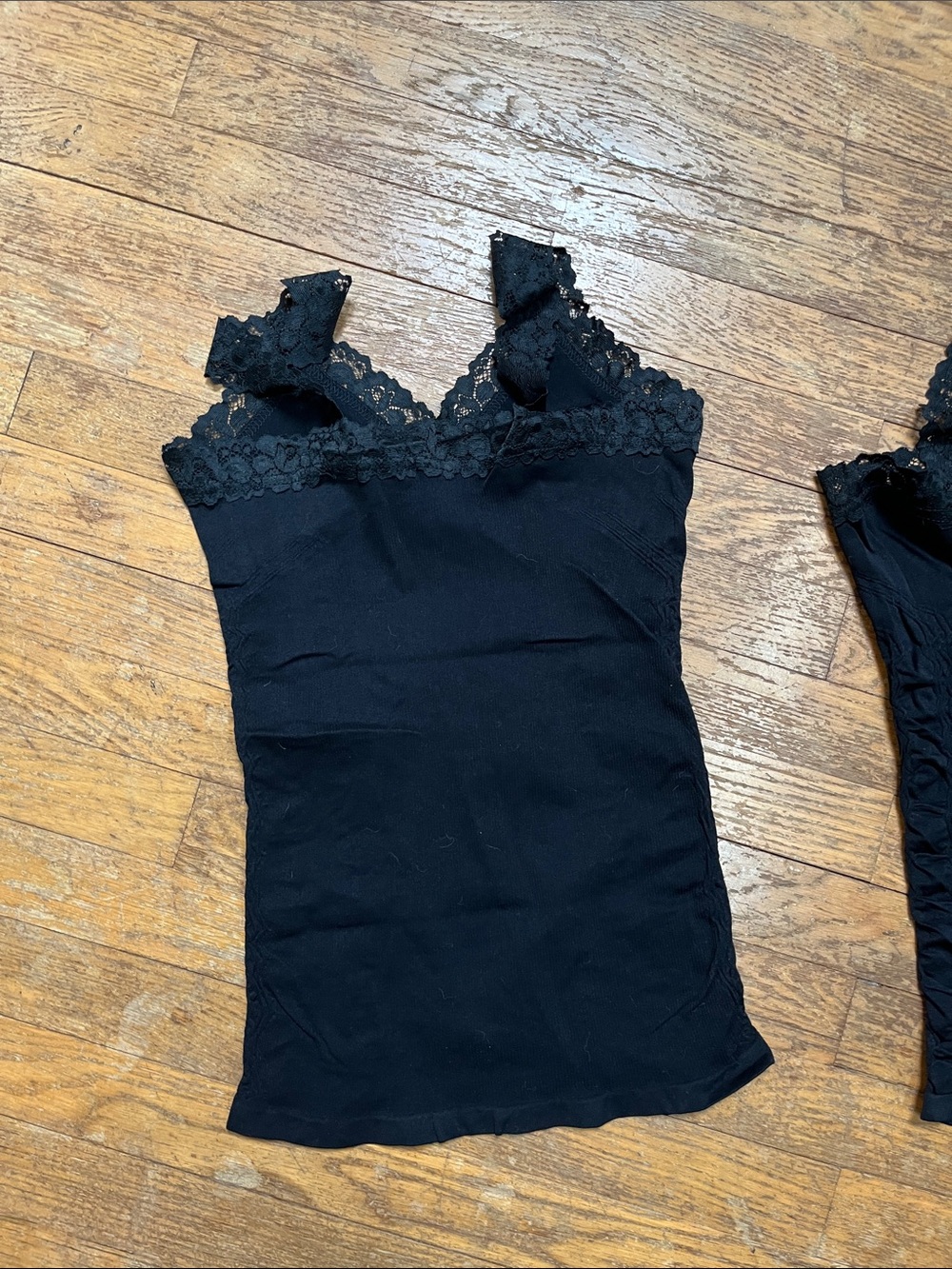 Set of 2 Lace-Trim Black Shaping Camisole - Women's Intimates - Picture 5 of 6